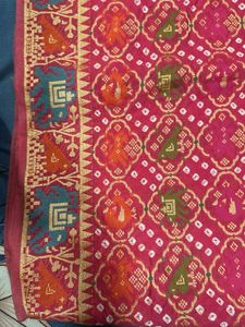 Pink bandhej saree