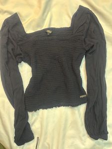 Chic Black Long Sleeve Top