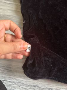 Black Velvet Puff Sleeve Dress