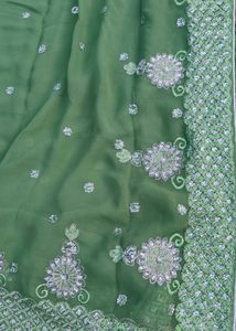 Green Embroidered Saree