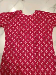 Red Printed Kurta Set