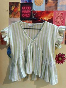 Striped Ruffle Top