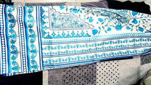Elegant Blue Printed Cordset