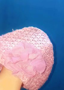 Cute Knitted Baby Hat with Flower