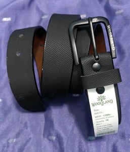 Woodland Black Leather Belt