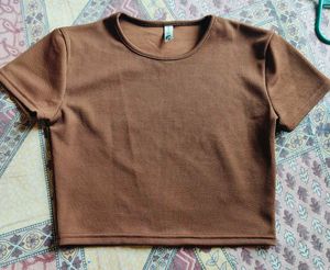 Brown Crop Top