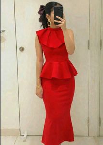 Stunning Red Peplum Dress