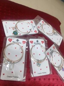 Charm Bangle Bracelet Combo Set
