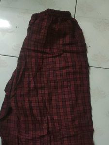 Maroon Plaid Tunic with Tassels