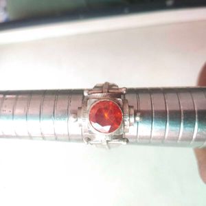 Pure Silver Maharaja Ring In Carnelian Gemstone