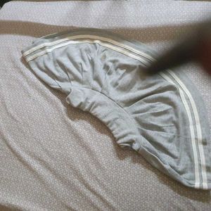 Gray Skirt with Stripes Korean Style