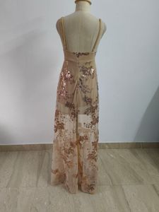 Elegant Floral Embroidered Maxi Dress
