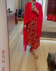 Floral Alia Cut Suit Set Pure Chinon Febric