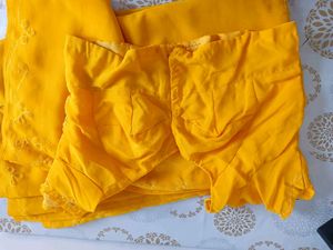 Yellow Georgette Saree