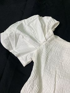 White Puff Sleeve Top
