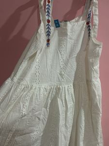 ZUDIO White Dress SCHIFFILI PRINT