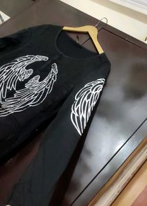 Black Top White Print For Girl Or Woman 34 Bust