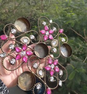 Floral Jeweled Candle t-light Holder