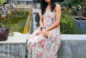 Pinterest Coded Flowy Full Length Dress