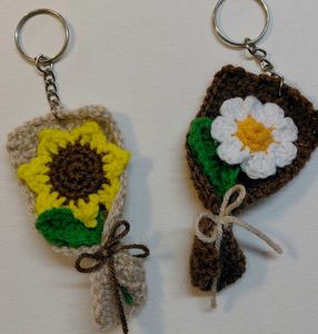 Crochet Flower Bouquet Keychains
