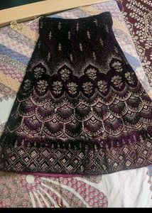 Purple Velvet Stone Work Lehnga