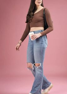 Brown Long Sleeve Top