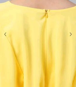 SASSAFRAS Yellow Batwing Sleeves GeorgetteEmpire T