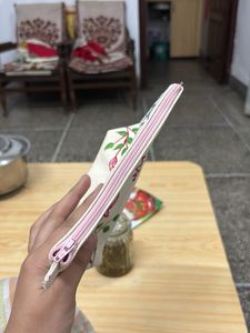 Hand-Painted Lotus Canvas Pouch