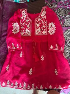 Pink Embroidered Kurta