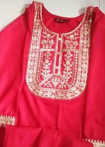 Festive And Wedding Special Red Kurta Pant Set