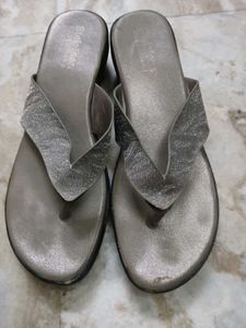 Elegant Silver Flip Flops