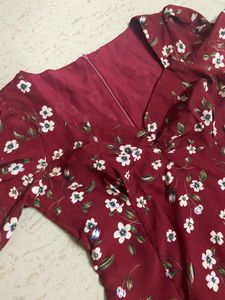 Floral Burgundy Mini Dress