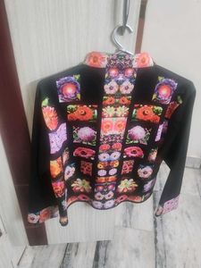 Floral Print Zip Up Jacket