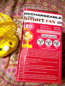 Mini Smart Fan Portable Ac Led Light Rechargeable