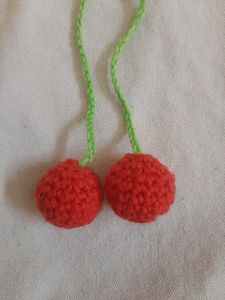 Cute Crochet Cherry bag charm