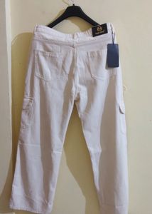Beige Cargo Jeans