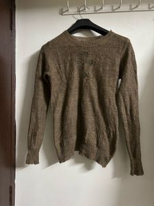 Brown Long Sleeve Knit Sweater