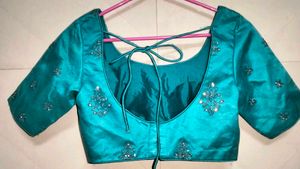 Teal Embellished Indian Blouse at 99