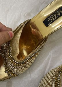 Golden Embellished Heels
