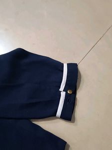 Nevy Blue Silk Top For Casual Wear