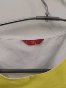 w brand white and yellow kurta