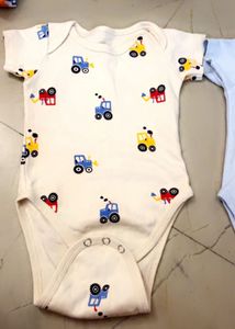 Combo Of 2 Cute Tractor Print Onesie💙