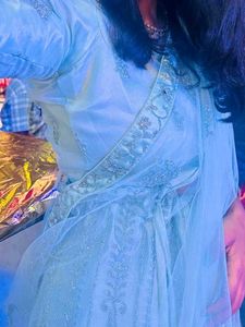 Bridal Powder Blue Colour Lehenga With Heavy Work