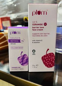 plum retinol serum and oats moisturizer