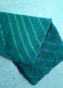 Green Chiffon Laheriya Saree
