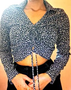 Navy Blue Floral Long Sleeve 3in One