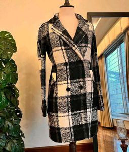 Plaid Double Breasted Coat