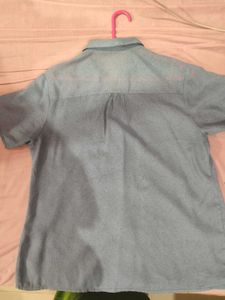 Thin Fabric Blue Casual woman shirt