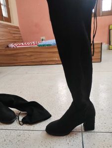 Thigh High Boots With Free Black Stockings
