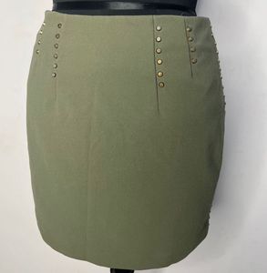 H&amp;M olive green Partywear Skirt